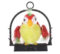 SUPVOX Electric Recording Talking Parrot for Red Plush Early Learning Educational with Voice Recording Swinging Head and Moving Wings Battery Interactive Mimicry Pet for Over Years