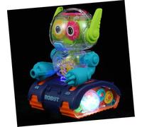 SUPVOX Electric Transparent Gear Robot for Music Lights Walking Wheel Safe Design Cognitive Play Gift Random Color