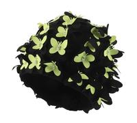 SUPVOX Elegant Floral Swimming Cap for Women Lightweight Fabric Swim Hat with Handmade Flower Detail Flexible Fit for Long and Hair Protects Hair From Damage for Adult Swimmers