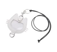 SUPVOX Elegant PU Leather Cat Hair Storage Keychain with Cat Head Design Pet Memorial Keepsake Keyring for Owners Pet Hair Container Pendant for Lasting Tribute and Everyday Use