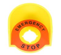 SUPVOX Emergency Stop Button Cover for Industrial Use Versatile Application Easy Installation Yellow Plastic Protective Guard with Warning Sign for Push Button Switch