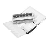 SUPVOX Empty Black Metal Watercolour Paint Box with Compartments for Solid Watercolor Pans, Portable and Damage-Resistant Palette Case for Artistic Requirements and Painting