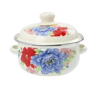 SUPVOX Enamel Stockpot Cast Iron Double Handle Thickened Soup Stew Pot Household Multi-Functional Cooking Pot for Noodle and Soup Preparation