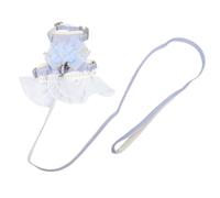 SUPVOX Escapeproof Cat Harness with Tulle Flower Decor Soft Breathable Mesh Vest and Adjustable Leash for Pets Comfortable Animal Chest Strap for Outdoor Walking and Playful Adventures