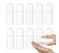 SUPVOX Essential Oils Roller Bottles: 10Pcs 50Ml Plastic Roller for Essential Oils, Refillable Roll on Bottles with Leak-Proof Design, Travel Size Containers for Aromatherapy, (White）