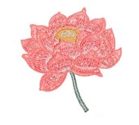 SUPVOX Ethnic Red Lotus Embroidered Applique Patch for Clothes, Lotus Cloth Sticker for Sewing, Craft, Jacket and Bag Decoration