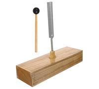SUPVOX Experimental Tuning Fork with Wood Base and Metal Fork Includes Hammer for Accurate Physical Acoustic Experiments Sound Instrument for Science Education and Relaxation
