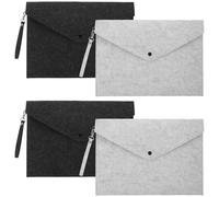 SUPVOX File Folders Stylish Design Felt A4 Type 4 Pcs Document Folder Set with Large Capacity and Wear-Resistant Material Assorted Dark and Light Grey for Business and School Use