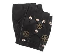 SUPVOX Fingerless Punk Gloves with Studs Half Finger Design for Men Women Breathable Comfortable Motorcycle Biker Cycling Gloves Unisex Steampunk Outdoor Mittens