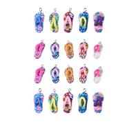 SUPVOX Flip-flops Charms Tropical Style 30pcs Softer Clay Assorted Colour Or Color Adorable Pendants for DIY Jewelry Making and Necklace Making Accessories for Wall Decor
