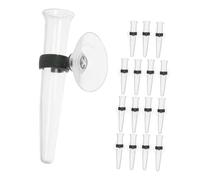 SUPVOX Floral Water Tubes with Suction Cups for Fresh Flowers Hydration - 16pcs Plastic Stem Water Vials for Long-distance Flower Transport and Floral Arrangements