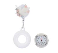 SUPVOX Flower Decorated Nurse Pocket Watch Clip-on Design Battery Operated Hanging Nurses Watch with Plastic and Alloy Material Suitable for Hospital and Healthcare Professionals