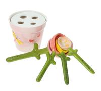 SUPVOX Flower Measuring Spoons Set with Holder - 4pcs Ceramic Baking Spoons with Base, Household Dessert and Cake Measuring Utensils for Kitchen and Coffee Use