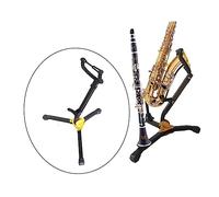 SUPVOX Foldable Saxophone Display Bracket Multi Function Holder with Removable Sponge Sleeve Portable Stable Stand for B Flat Straight Tube Saxophone and Flute Protection