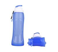SUPVOX Folding Silicone Water Bottle Sky Blue Food Grade Leak-resistant Collapsible Kettle for Camping Hiking Cycling Sports Outdoor Use