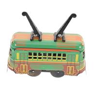 SUPVOX Friction Powered Retro Tinplate Pull Back Bus for Boys Vintage Die Cast Metal Sightseeing Vehicle Collectible Decorative Play Car