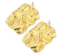 SUPVOX Geometric Angular Ripple Texture Earrings for Women, Zinc Alloy Drop Dangle Statement Jewelry, 1 Pair Minimalist Halloween Party Fashion Accessories