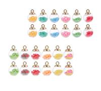 SUPVOX Glass Ball Charms 30Pcs 16Mm Star and Fruit Pendants for Crafting Handmade Bracelets Necklaces and Jewelry Projects