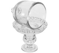 SUPVOX Glass Dessert Plate with Dome Lid, Tall Footed Covered Snack Bowl for Candy, Cake, Biscuits - Decorative Sealing Storage Jar for Party, Wedding, and Buffet Use