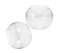 SUPVOX Glass Globe Lampshade Suitable for Table Lamps and Wall Sconces 2pcs with Double Opening Design, E27 Fitter, High Transparency and Brilliant Light Transmission in Living Room