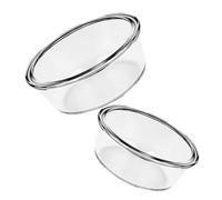 SUPVOX Glass Mixing Bowl Set High Temperature Resistant 2pcs 650ml and 1000ml Round Glass Bowls Easy to Clean Egg Beating for Air Fryer Oven Use for Kitchen Prepping