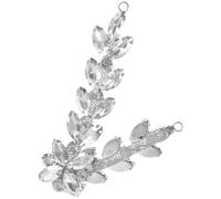 SUPVOX Glass Teardrop Rhinestone Applique Patch Flower Decorative Wedding Sash Belt Trim for Bridal Dress DIY Craft Garment Accessory White Mare Eye Design