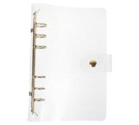 SUPVOX Glitter PVC Six-Ring Loose Leaf Notebook Cover A6 Gold Journal Book Protector Travel Notepad Case for School and Office Supplies