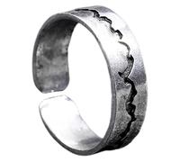 SUPVOX Glow-in-the-dark Adjustable Ring Blue Crack Design Fashion Antique Silver Finger Ornament Suitable for Men’s Jewelry