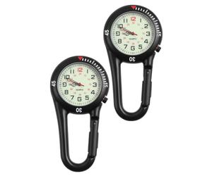 SUPVOX Glow-in-the-Dark Clip-on Fob Watch Set with Sturdy Backpack Buckle for Mountain-Climbing and Fitness Unisex 2 Pieces