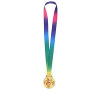 SUPVOX Gold Music Medal for Zinc Alloy Award with Neck Ribbon for Singing Dance Competitions Piano Violin Design Music Achievement Prize