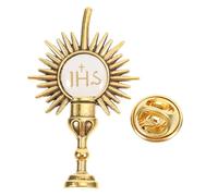 SUPVOX Gold Tone Religious Holy Communion Pin Cross Tie Pin Zinc Alloy Material Meticulously Crafted for Longterm Wear Suitable for Ceremonies and Daily Wear