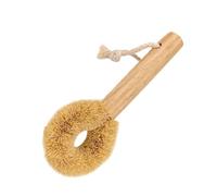 SUPVOX Golden and Effective Dish Cleaner Hanging Rope Synthetic Material Kitchen Pan Brush with Comfortable Handle Scrub Brush for Wok and Bowl Cleaning
