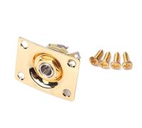 SUPVOX Golden Guitar Jack Plate Socket with Copper Input Plug and Screws for Electric Guitar and Bass Output Connection