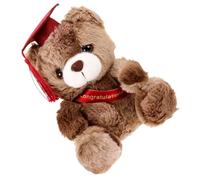 SUPVOX Graduation Bear Plush Stuffed Animal with Cap Soft Plush for Graduation Party Decor and Gift Cozy PP Cotton Fabric Bear Doll in Deep Brown Satin Ribbon for Friends and Family