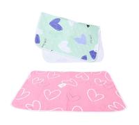 SUPVOX Guinea Pig Pee Pad and Small Animal Cage Liner Waterproof Washable Reusable Pet Bedding Mat 70x90cm with Blue and Pink Heart for Hamster Bunny Rat Bedding