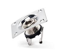 SUPVOX Guitar Endpin Output Jack Plate 1/4 Inch 6.35mm Copper Socket with Mounting Screws Square Chrome Design Iron and Copper Build For Electric Guitar Bass Acoustic Instruments