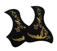 SUPVOX Guitar Pickguard Stickers Lightweight 2 Pcs Golden Plastic Self-adhesive Protective Decals Sturdy and Portable for 40-41 Inch Guitars