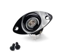 SUPVOX Guitar Pickup Input Output Jack Socket Indented 1/4 Inch Oval 6.35mm Iron and Copper with Nickel Plating for Electric Guitar Bass Black