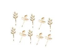 SUPVOX Hair Clips Hair Accessories Leaf Shaped 10pcs Alloy Hairpins Barrettes Comfortable for Daily Wearing Elegant Golden for Women Girls Suitable for Wedding and Show