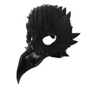 SUPVOX Half Face Owl Plumage Mask Black for Adults - Masquerade Costume Accessory, Halloween Party Prop, Animal Face Mask for Men and Women
