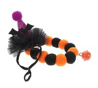 SUPVOX Halloween Kitten Collar and Hat Elastic Plush Decorative Cat Collar with Bat Hat Small Pet Costume for Halloween Parties and Photoshoot