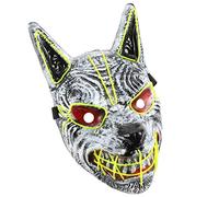 SUPVOX Halloween LED Wolf Mask Luminous Scary Costume Prop for Parties Creepy Full Face Design for Halloween Celebrations Unforgettable Moments with Friends