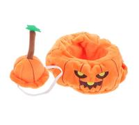 SUPVOX Halloween Pumpkin Doll Clothes Set Miniature Pumpkin Costume for Dolls Standing and Sitting Poses Simple Cap Included Cute Craft Outfit for Collectors