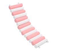 SUPVOX Hamster Suspension Bridge Wooden Bendable Climbing Ladder for Small Pets for Hamsters Guinea Pigs and Chipmunks Easy Assembly Sturdy Design Pink Long