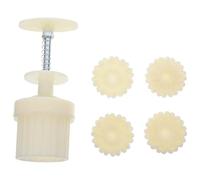 SUPVOX Hand Press Moon Cake Mold 50g Flower Shape Baking Mold Set with 4 Daisy Pattern Plates for Mid-Autumn Festival DIY Pastry Decoration
