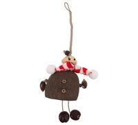 SUPVOX Handcrafted Fruit Shell Doll Christmas Hanging Decorations with Bell Pendant Charm, Unique Natural Design Rustic Bag Pendant Decoration for Xmas Tree Hanging and Holiday Party