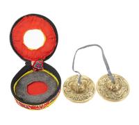 SUPVOX Handcrafted Nepalese Meditation Cymbal Bell with Clear High-pitched Tone Portable Small Percussion Instrument for Yoga Sound Healing Mindfulness with Storage Bag Random Color