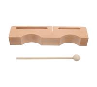 SUPVOX Handheld Beech Wood Dual Bass Rhythm Block with Mallet Wooden Percussion Instrument for Professional Latin Music Performances Rich Tonal Depth and Resonant Sound