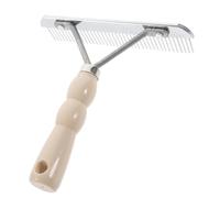 SUPVOX Handheld Pet Grooming Comb Dog Hair Rake Khaki Plastic Stainless Steel Protects from Skin Disease Gentle on Skin Pet Daily Supply for Dog Grooming