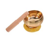 SUPVOX Handmade 8cm Copper Tibetan Singing Bowl Set with Peach Wood Mallet and Cushion for Yoga Meditation Therapy Sound Healing Random Color